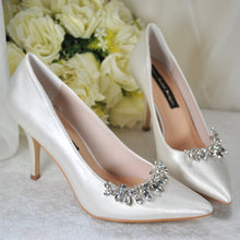 Load image into Gallery viewer, Satin Shoes with Crystal Shoe Clip