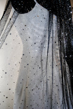 Load image into Gallery viewer, Black Celestial wedding veil sparkling stars