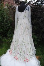 Load image into Gallery viewer, Embroidered Meadow Flower Veil or Cape