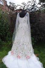 Load image into Gallery viewer, Embroidered Meadow Flower Veil or Cape