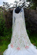 Load image into Gallery viewer, Embroidered Meadow Flower Veil or Cape