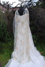 Load image into Gallery viewer, Champagne Floral Wedding Cape