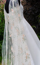 Load image into Gallery viewer, Champagne Floral Wedding Cape
