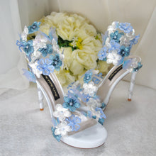 Load image into Gallery viewer, Something Blue Spiral Ankle Sandals