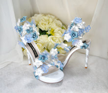 Load image into Gallery viewer, Something Blue Spiral Ankle Sandals