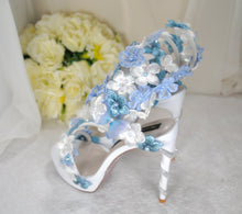 Load image into Gallery viewer, Something Blue Spiral Ankle Sandals