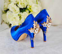 Load image into Gallery viewer, Satin Round Toe with 'Cherry Blossom' | Blue | Other Colours