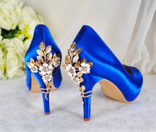 Load image into Gallery viewer, Satin Round Toe with 'Cherry Blossom' | Blue | Other Colours