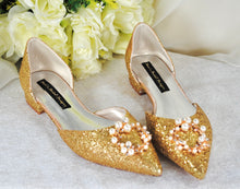 Load image into Gallery viewer, Champagne Gold Flats