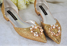 Load image into Gallery viewer, Champagne Gold Flats