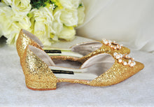 Load image into Gallery viewer, Champagne Gold Flats