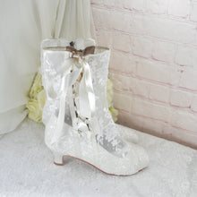 Load image into Gallery viewer, Ivory Lace Bridal Boots