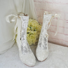 Load image into Gallery viewer, Ivory Lace Bridal Boots