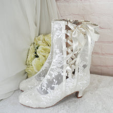 Load image into Gallery viewer, Ivory Lace Bridal Boots