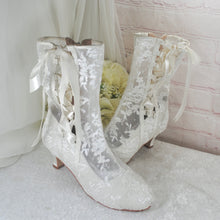 Load image into Gallery viewer, Ivory Lace Bridal Boots
