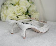 Load image into Gallery viewer, Lace Mules with Crystal