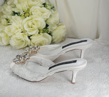 Load image into Gallery viewer, Lace Mules with Crystal