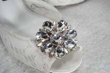 Load image into Gallery viewer, Lace Mules with Crystal