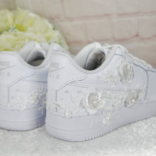 Load image into Gallery viewer, Embroidered Nike Air Force 1 Trainers for Bride