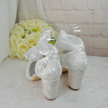 Load image into Gallery viewer, Floral Block Heel Bridal Shoes | 7.5cm Heel