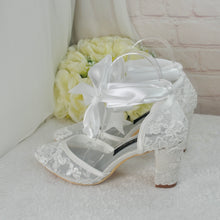 Load image into Gallery viewer, Floral Block Heel Bridal Shoes | 7.5cm Heel
