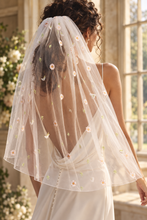 Load image into Gallery viewer, Daisy Embroidered Wedding Veil | 100 cm | Five Colours