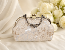 Load image into Gallery viewer, Lace Bridal Handbag | Vintage Style Wedding Purse | Beige, White, Black