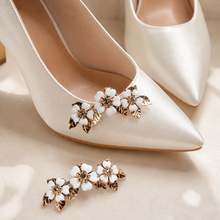 Load image into Gallery viewer, Cherry Blossom Floral Shoe Clips | Bridal Shoe Embellishment | Gold, Silver & Rose Gold