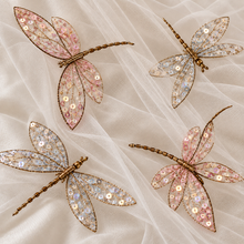 Load image into Gallery viewer, Embroidered Dragonfly Cathedral Wedding Veil