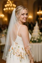 Load image into Gallery viewer, Secret Garden – Finger Tip Embroidered Edge Veil – 100cm