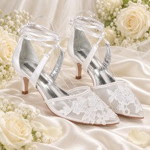 Load image into Gallery viewer, Embroidered Floral Bridal Shoes | Ivory or White