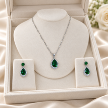 Load image into Gallery viewer, Teardrop Crystal Bridal Necklace & Earrings Set – Four Colours