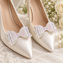 Load image into Gallery viewer, Glitter Bow Shoe Clips or Hair Bows
