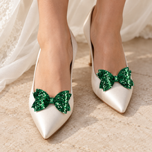 Load image into Gallery viewer, Glitter Bow Shoe Clips or Hair Bows