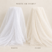 Load image into Gallery viewer, Glitter Tulle Fabric Sample | Swatches for Bridal Veils