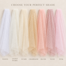 Load image into Gallery viewer, Glitter Tulle Fabric Sample | Swatches for Bridal Veils