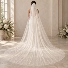 Load image into Gallery viewer, Pink Glitter Wedding Veil – Blush, Nude & Bridal Colours | 75–500 cm