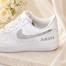 Load image into Gallery viewer, Personalised Wedding Shoe Iron-On Transfers – Custom Vinyl Decals for Canvas Bridal Trainers