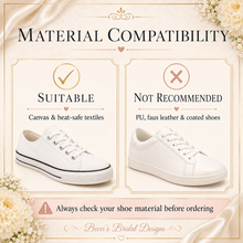 Load image into Gallery viewer, Personalised Wedding Shoe Iron-On Transfers – Custom Vinyl Decals for Canvas Bridal Trainers