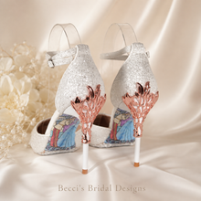 Load image into Gallery viewer, Botanical Heel Embellishments for Wedding Shoes, Silver Gold or Rose Gold, Vine Stiletto Heel Decorations, DIY Bridal Shoe Accessories