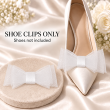 Load image into Gallery viewer, Structured Bridal Bow Shoe Clips – White or Custom Colours