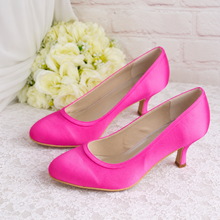 Load image into Gallery viewer, Hot Pink Satin Bridal Shoes - UK5 - Ready to Dispatch