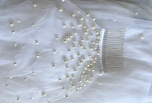 Load image into Gallery viewer, Pearl Veil - Cathedral Length Bridal Veil, Wedding Veil with Pearl Details