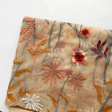 Load image into Gallery viewer, Embroidered Bridal Tulle - Autumn Leaf Fabric - By the Yard