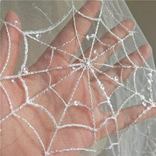 Load image into Gallery viewer, Spider Web Fabric - Black or White - By the Yard