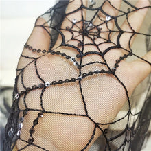 Load image into Gallery viewer, Spider Web Fabric - Black or White - By the Yard
