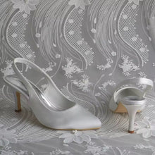 Load image into Gallery viewer, Satin Sling Back Heels
