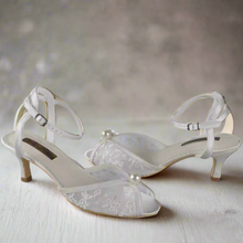 Load image into Gallery viewer, Lace Peep Toe with Pearl