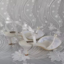 Load image into Gallery viewer, Lace Peep Toe with Pearl