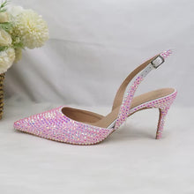 Load image into Gallery viewer, Pink Crystal Heels and Matching Bag